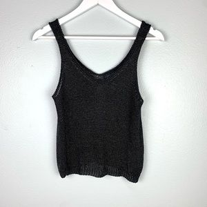 Topshop Black Knit Sweater Tank Top | Sz 6